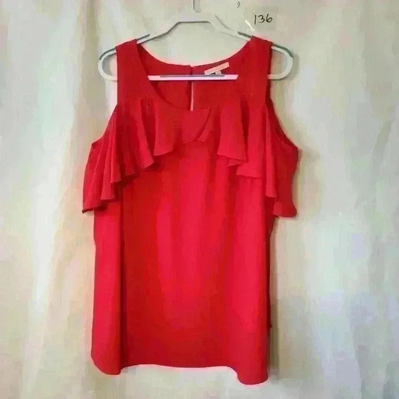 Gibson Latimer womens cold shoulder top size 2x color red NWOT - Picture 2 of 4